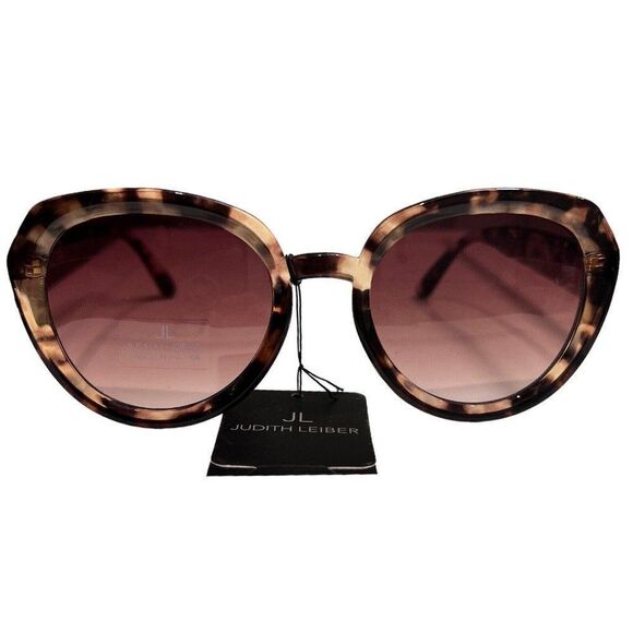 Judith Leiber Sunglasses Women’s Tortoise Round High Bridge Black Brown Violet‎ - Picture 1 of 6